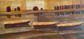 Каталог Ремесел, город Таруса, художник Пилипенко Михаил, живопись (левкас / темпера), Три лодки